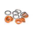 542546 Ösen mit Scheiben MS 11mm orange-silberfarbig...