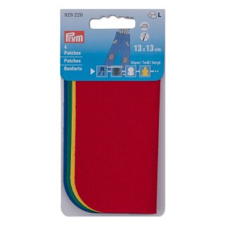 929220 Patches Köper 13x13cm rot/gelb/grün/blau - KTE á 4 ST