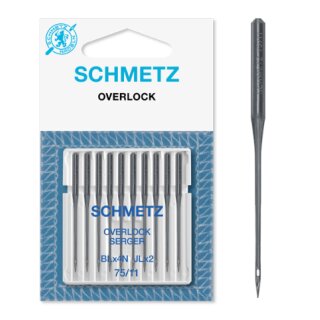 701697 - Schmetz -  BLx4N/ JLx2 /Serger  Nm 75 Karte á 10 Nadeln / Nadeldicke = 75 /  Preis pro Karte