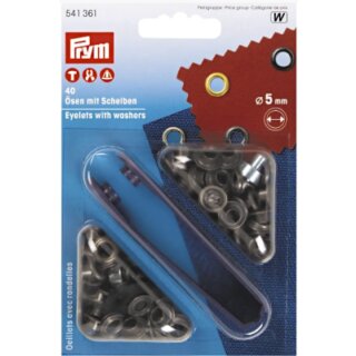 541361 Ösen und Scheiben MS 5,0 mm altmessing - KTE á 40 ST
