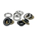 542521 Ösen mit Scheiben, 8 mm, schwarz/silberfarbig...
