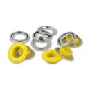 542524 Ösen mit Scheiben, 8 mm, gelb/silberfarbig  -...