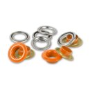 542526 Ösen mit Scheiben, 8 mm, orange/silberfarbig...