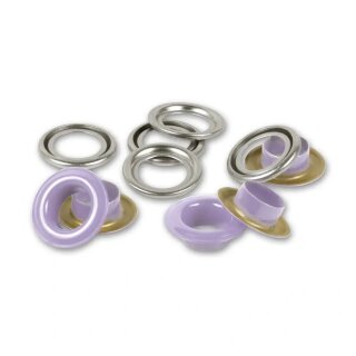 542528 Ösen mit Scheiben, 8 mm, lila/silberfarbig - KTE á 32 St