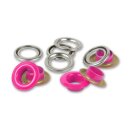 542529 Ösen mit Scheiben, 8 mm, pink/silberfarbig  -...