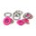 542529 Ösen mit Scheiben, 8 mm, pink/silberfarbig  - KTE á 32 St