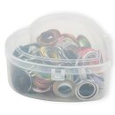 542622 Ösen mit Scheiben, bunt, in Herzbox, 14 mm -...