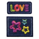 921491 Applikation Jeans LOVE, mehrfarbig - KTE á...