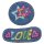 921492 Applikation Jeans Sterne, mehrfarbig - KTE á 2 St