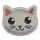 923234 Applikation Katze, grau - KTE á 1 St