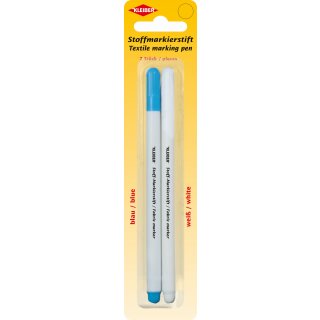 Stoffmarkierstifte 2er-Set blau / weiß