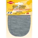 Jersey Flicken  2x 8,5 x 13 cm / hellgrau meliert