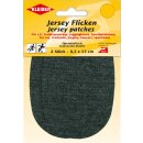 Jersey Flicken  2x 8,5 x 13 cm / dunkelgrau meliert