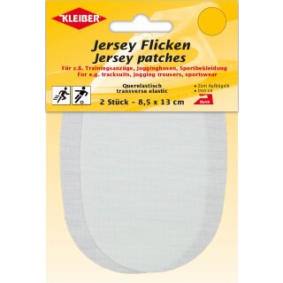 Jersey Flicken  2x 8,5 x 13 cm / weiß
