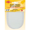 Jersey Flicken  2x 8,5 x 13 cm / weiß