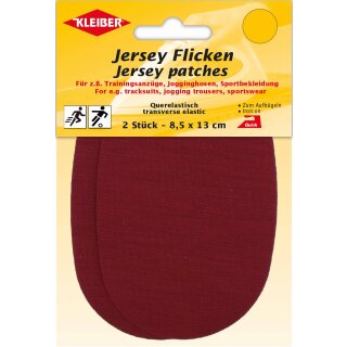 Jersey Flicken  2x 8,5 x 13 cm / bordeaux