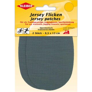 Jersey Flicken  2x 8,5 x 13 cm / grau