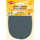 Jersey Flicken  2x 8,5 x 13 cm / grau