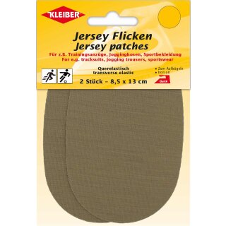 Jersey Flicken  2x 8,5 x 13 cm / hellbraun