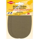 Jersey Flicken  2x 8,5 x 13 cm / hellbraun