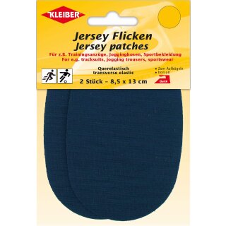 Jersey Flicken  2x 8,5 x 13 cm / dunkelblau