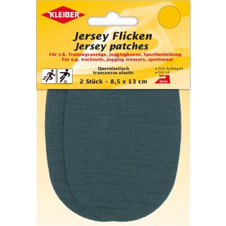 Jersey Flicken  2x 8,5 x 13 cm / dunkelgrau