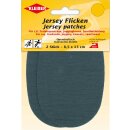 Jersey Flicken  2x 8,5 x 13 cm / dunkelgrau