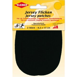 Jersey Flicken  2x 8,5 x 13 cm / schwarz