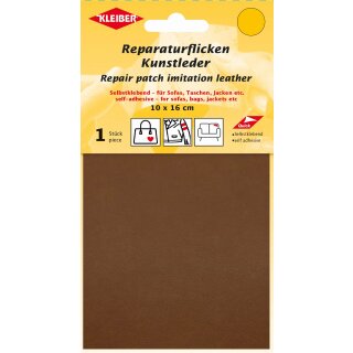 Reparaturflicken Kunstleder 10 x 16 cm / braun