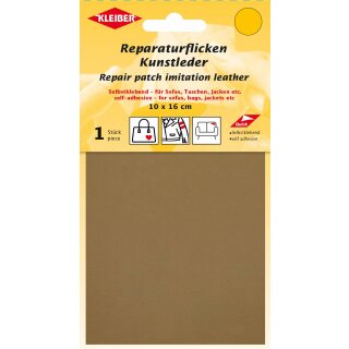Reparaturflicken Kunstleder 10 x 16 cm / hellbraun
