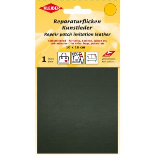 Reparaturflicken Kunstleder 10 x 16 cm / dunkelgrau