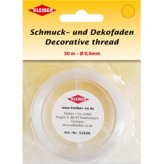 Schmuck- und Dekofaden 0,5 mm x 50 m, transparent