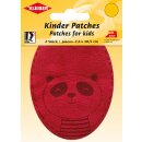 Kinder Bügel-Patch / Panda 2x 7,5 x 10,5 cm / rot
