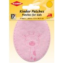 Kinder Bügel-Patch / Giraffe 2x 7,5 x 10,5 cm / rosa