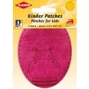 Kinder Bügel-Patch / Nilpferd 2x 7,5 x 10,5 cm / pink
