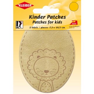 Kinder Bügel-Patch / Löwe 2x 7,5 x 10,5 cm / braun