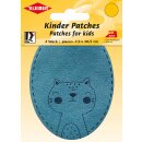 Kinder Bügel-Patch / Katze 2x 7,5 x 10,5 cm / blau