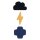 921014 - Rub-on Patch STRETCHDE. Blitz Wolke 3St - ST á 3 St