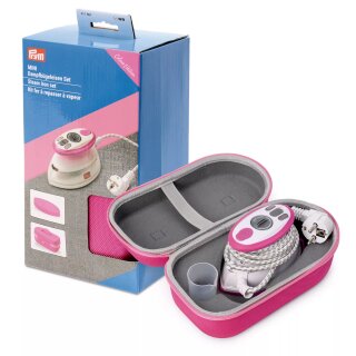 611961 - Dampfbügeleisen Mini pink m.Ablage, Case - SET á 1 Set