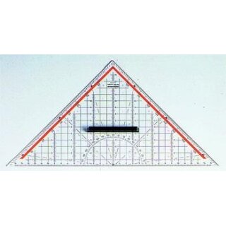 Geodreieck Acrylglas transparent mit abnehmbaren Griff, 325 mm, 360°-1°