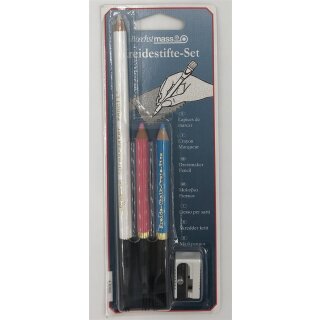 Schneiderkreideset weiß, blau, rosa 17 cm