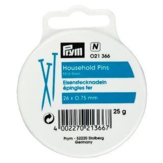 021366 Stecknadeln EIS 0,75 x 26 mm silberfarbig - DOS á 25 G