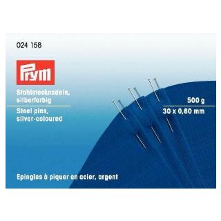024158 Stecknadeln ST 0,60 x 30 mm silberfarbig - PAD á 500 G