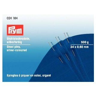 024164 Stecknadeln ST 0,60 x 34 mm silberfarbig - PAD á 500 G