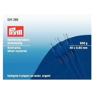 024265 Stecknadeln ST 0,80 x 40 mm silberfarbig - PAD á 500 G