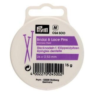 024500 Klöppel-Stecknadeln V2A 0,53 x 26 mm silberfarbig - KTE á 15 G