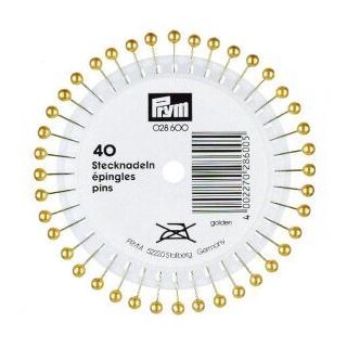 028600 Perlkopf-Stecknadeln 0,58 x 40 mm goldfarbig - ROS á 40 ST