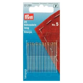 121289 Nähnadeln lang ST 5 0,80 x 40 mm silberfarbig - KTE á 20 ST