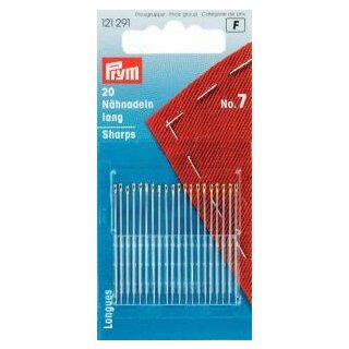 121291 Nähnadeln lang ST 7 0,70 x 38 mm silberfarbig - KTE á 20 St