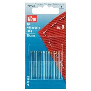 121293 Nähnadeln lang ST 9 0,60 x 34 mm silberfarbig - KTE á 20 ST